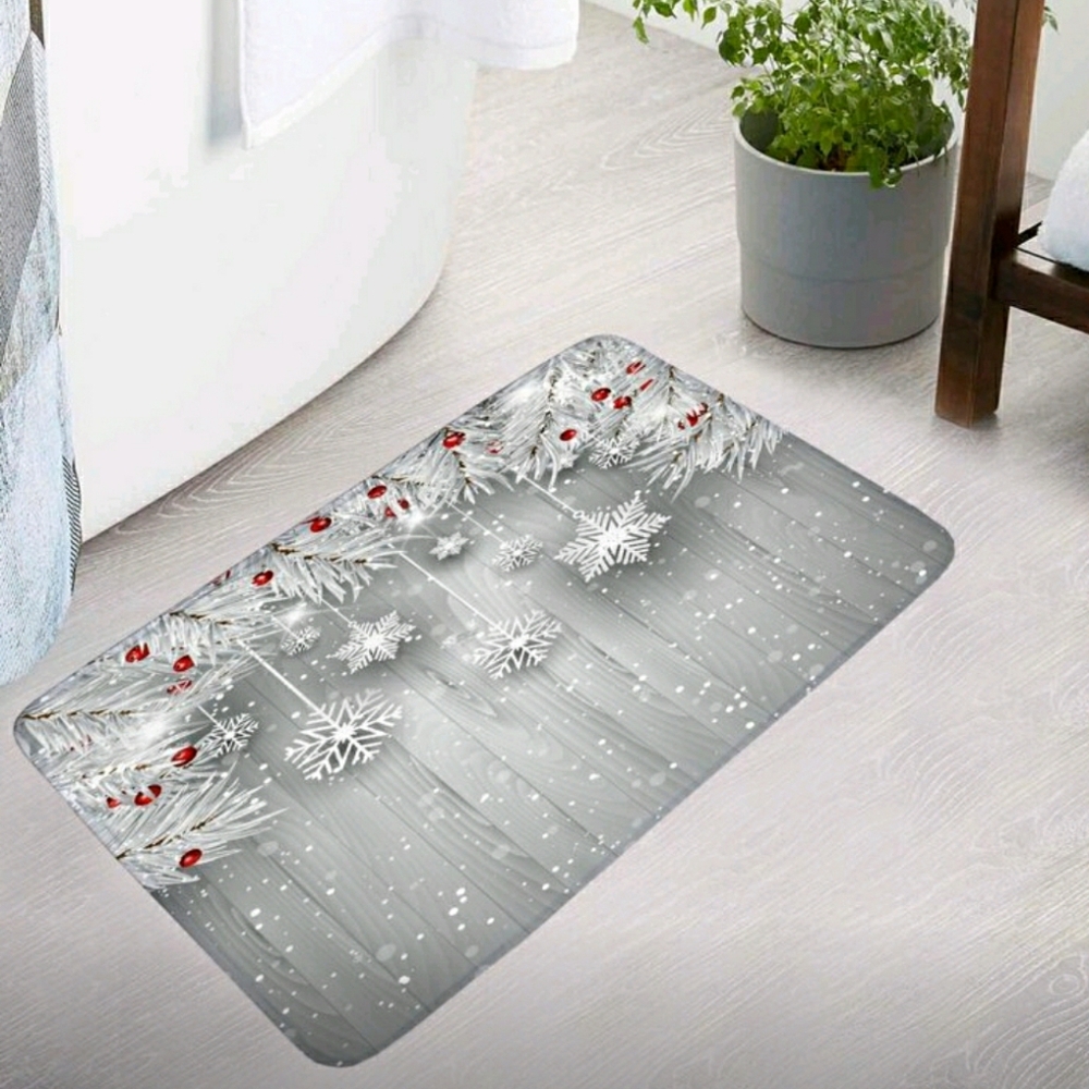 Gray Snowflake Bath Mat Set Of 2